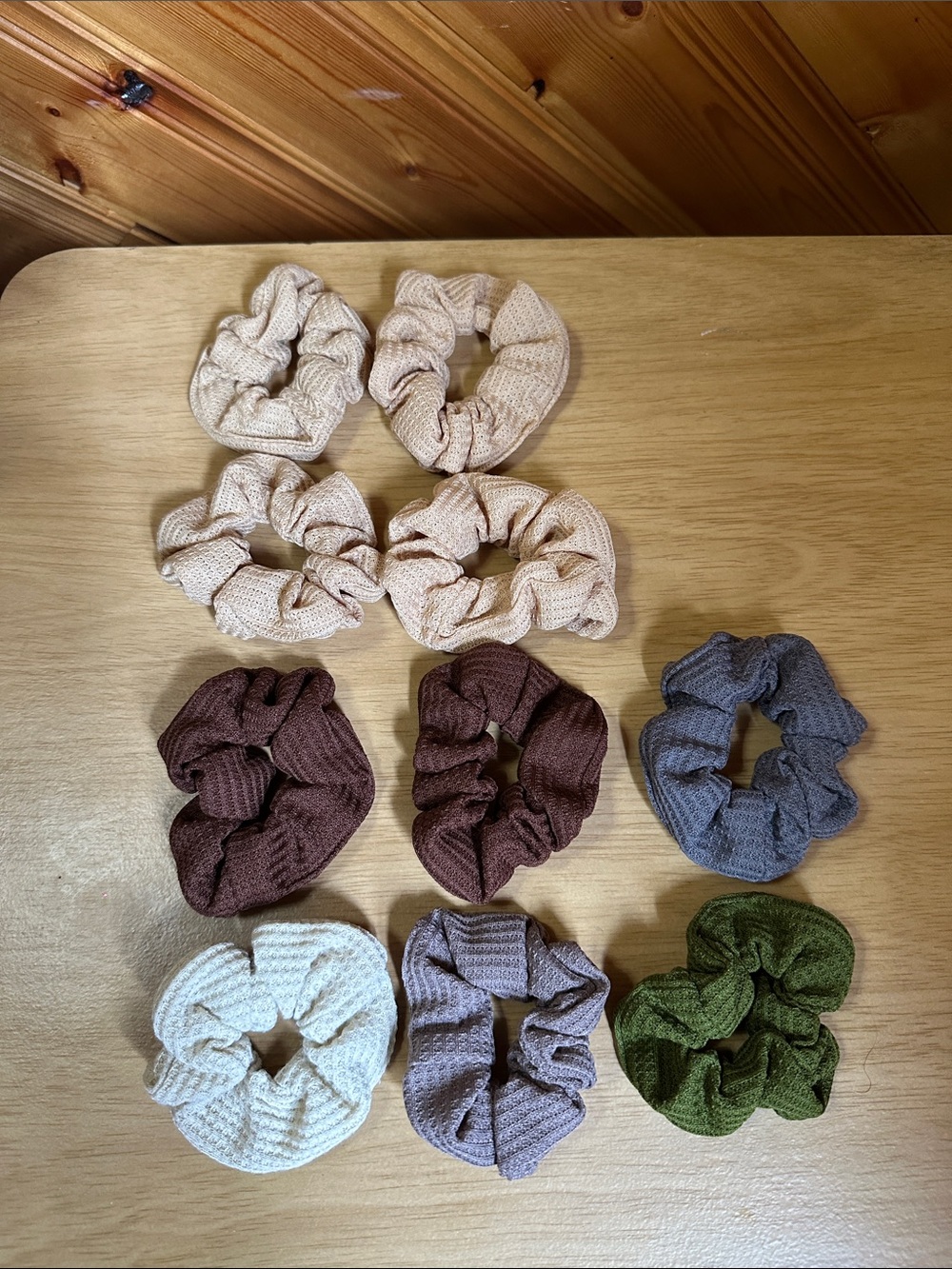 Assorted Soft Waffle Knit Hair Scrunchies